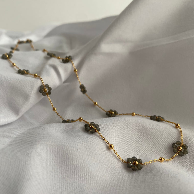Labradorite flower necklace