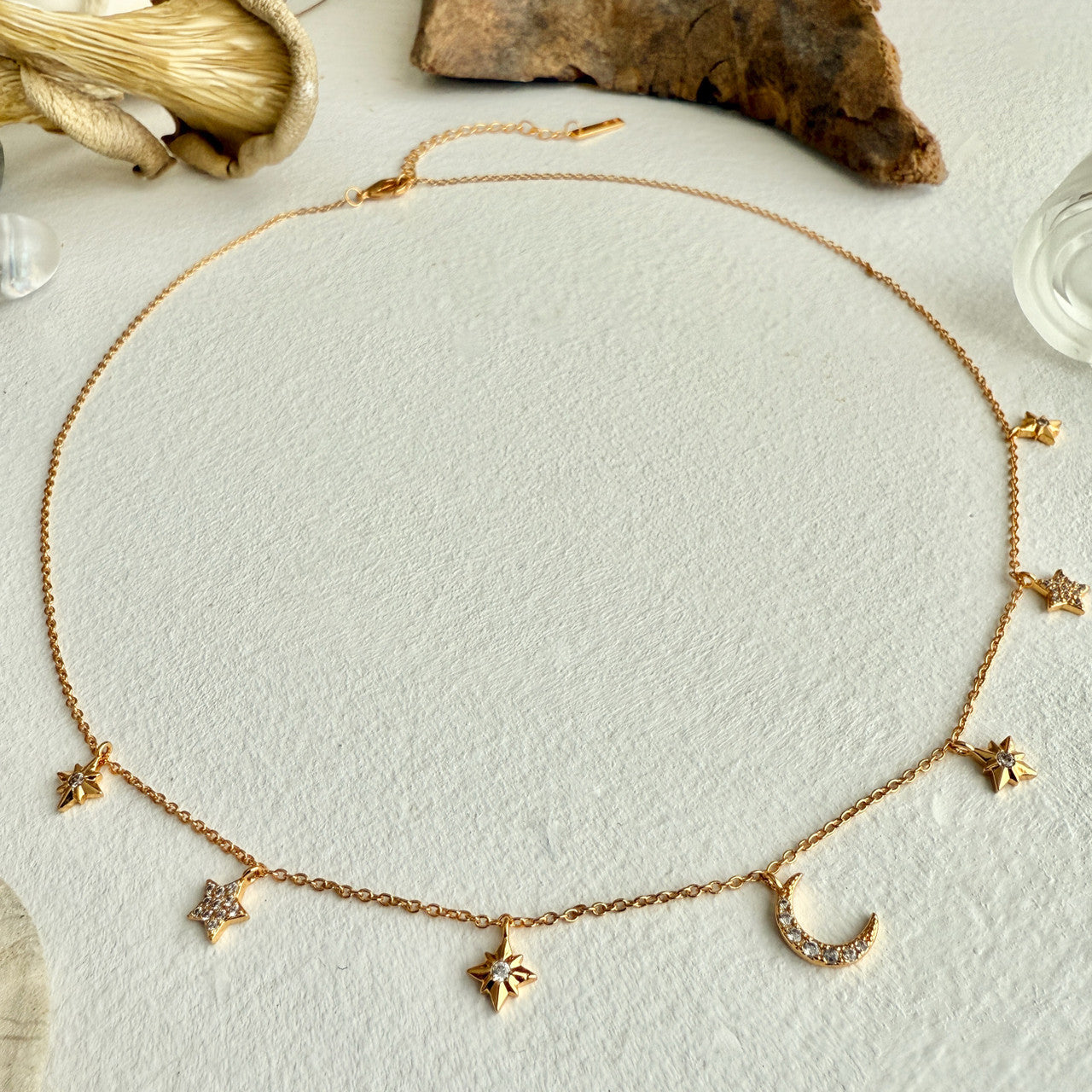 Andromeda Moon and Stars Necklace