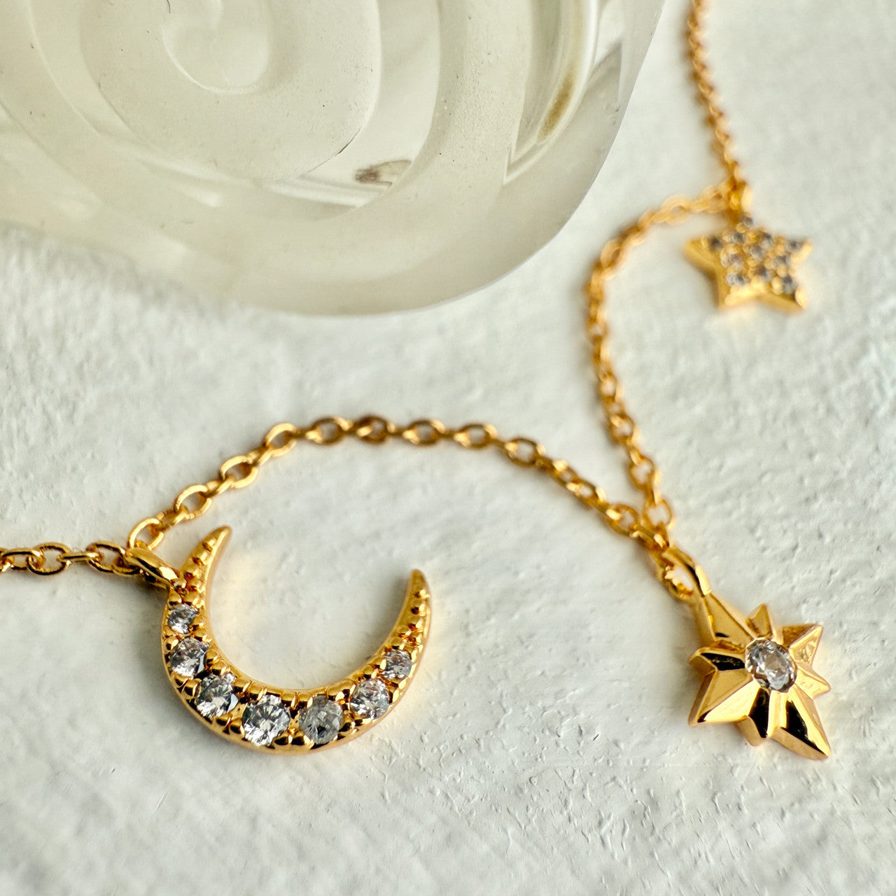 Andromeda Moon and Stars Necklace