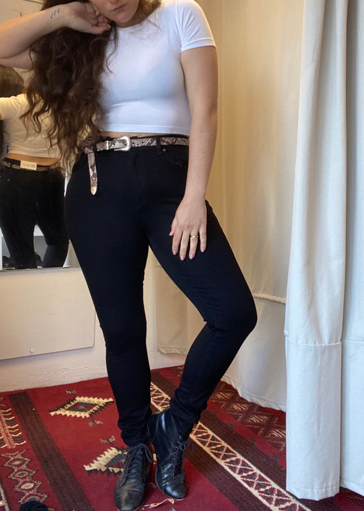 High waist Rachel skinny jeans in black