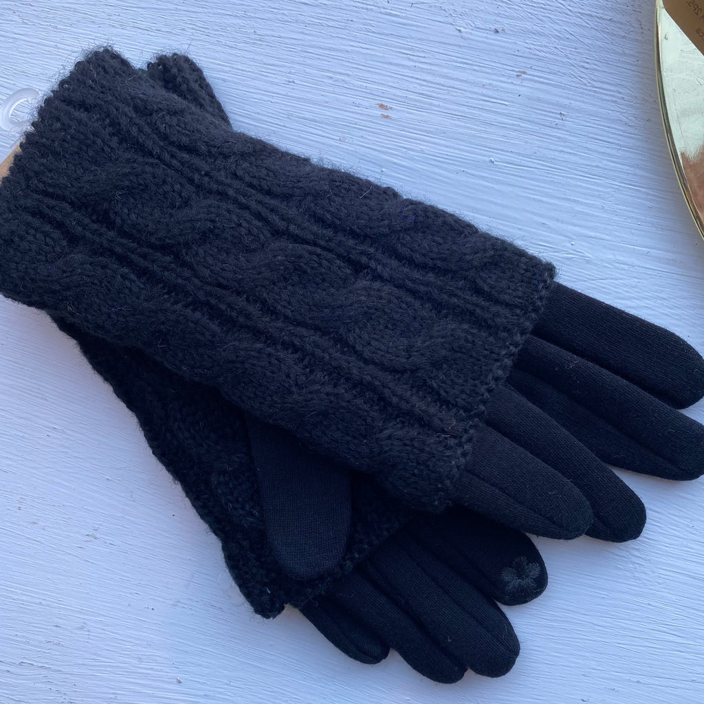 Knit hand warmer gloves