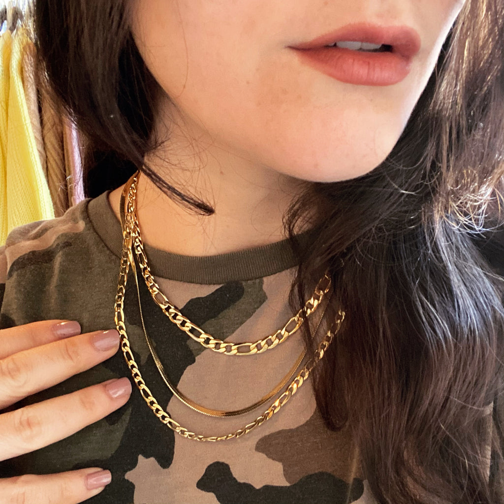 Long gold chain necklace
