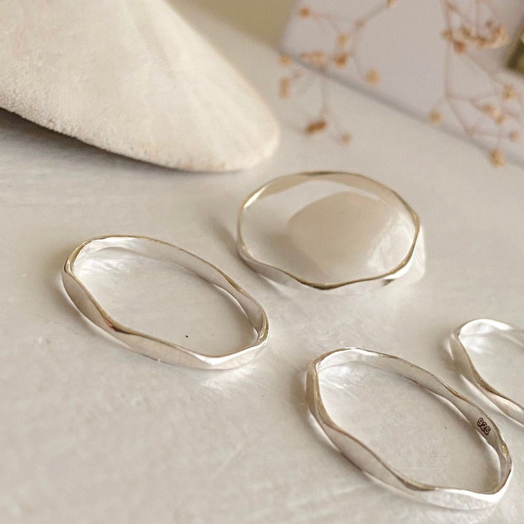 Wavy ring in sterling silver